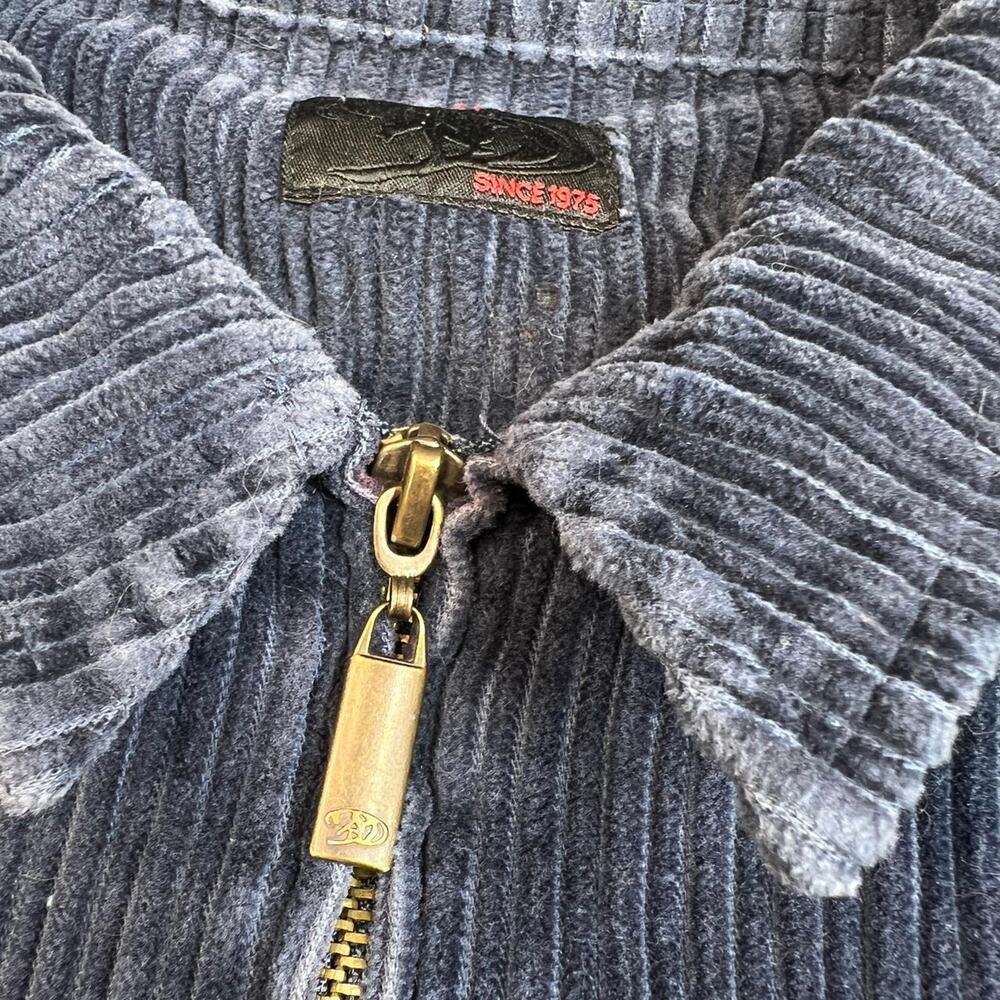 Vintage Blue Corduroy Zip Shirt Size Large - Picture 6 of 7